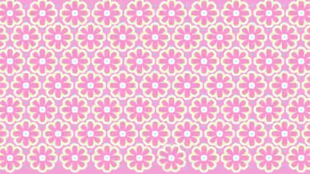 Nahtlose Schleifenblumen Kaleidoskop Muster Abstrakte Mehrfarbige Bewegung Geometrischer Hintergrund — Stockvideo