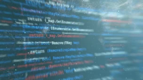 Programlama Kaynak Kodunun Soyut Animasyonu Sanal Gerçeklikte Dijital Teknoloji Arka — Stok video