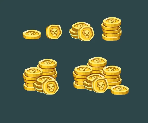 Золотые монеты, штука и лот — стоковое фото