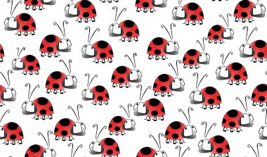 Çizgi film tarzı hayvanlar. Böcekler. Uğur kuşu