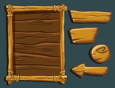 Orman tarzında çizgi film panelleri koyu bir arka plana karşı, yapraklı ahşap elementler.