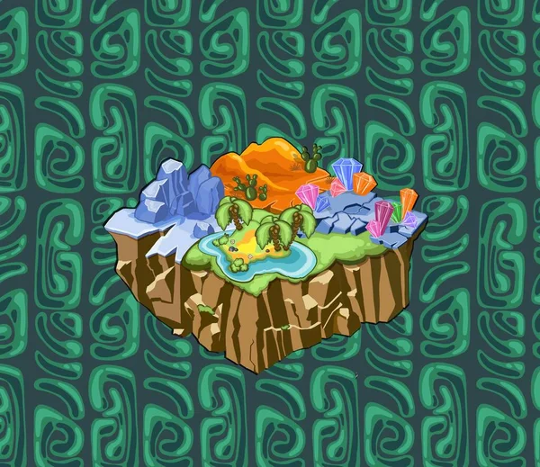 Изометрическая игра Tropical Nature Landscape Template — стоковое фото