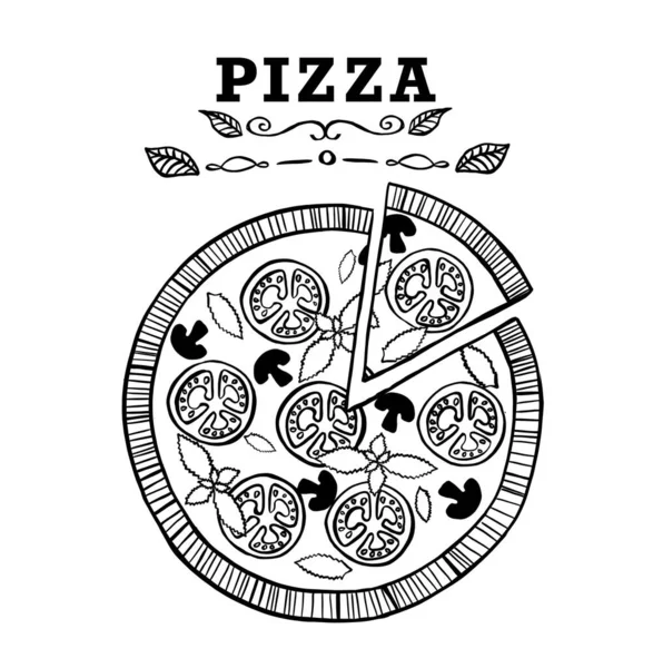 Set mit Pizza-Logo, Emblem für Fast-Food-Restaurant — Stockfoto
