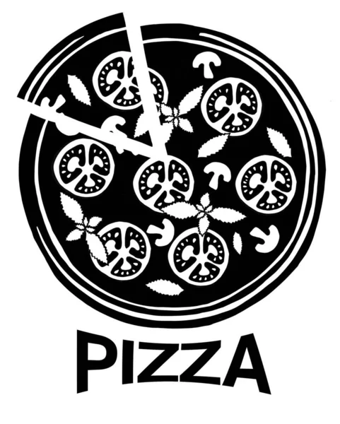 Conjunto de logotipo da pizza, emblema para restaurante fast food — Fotografia de Stock