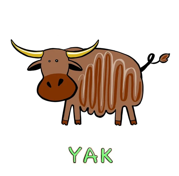 Projekt Cute yak. mała ikona w magazynie. — Wektor stockowy