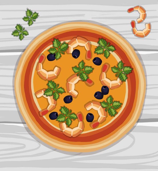  hand drawn pizza on cutting board