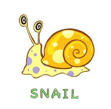 Şirin Salyangoz tasarımı. Depo için küçük simge.