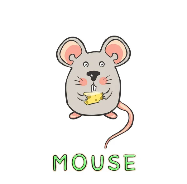 Design Mignonne souris. petite icône pour le stock. — Image vectorielle