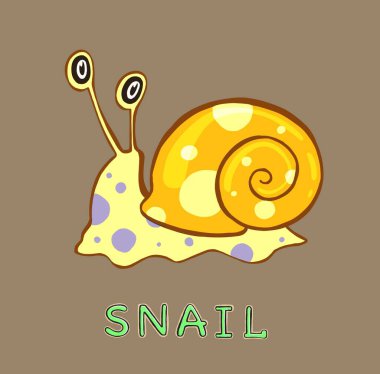 Şirin Salyangoz tasarımı. Depo için küçük simge.