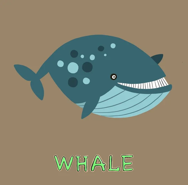 Σχεδιασμός χαριτωμένο φάλαινα. μικρό εικονίδιο για απόθεμα. — Φωτογραφία Αρχείου