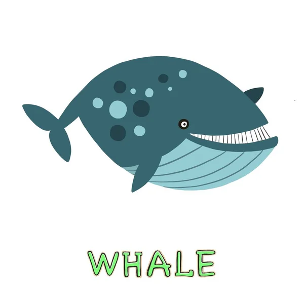 Design Cute whale. small icon for stock. — Stock Photo, Image