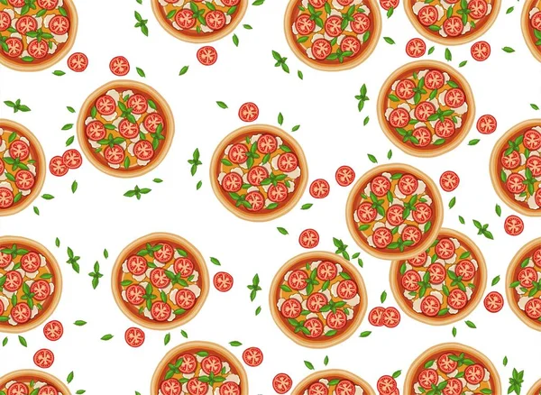 피자 패턴그리기 배경. 포장지와 장 식품인 쇄에 사용 할 수있도록 그린 누더기없는 식품 — 스톡 사진