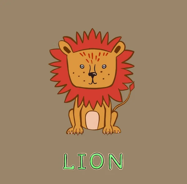 Diseño lindo Leo. icono pequeño para la acción . — Vector de stock