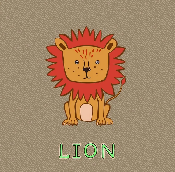 Design Mignon Leo. petite icône pour le stock. — Image vectorielle