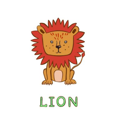 Sevimli Leo tasarımı. Depo için küçük simge.