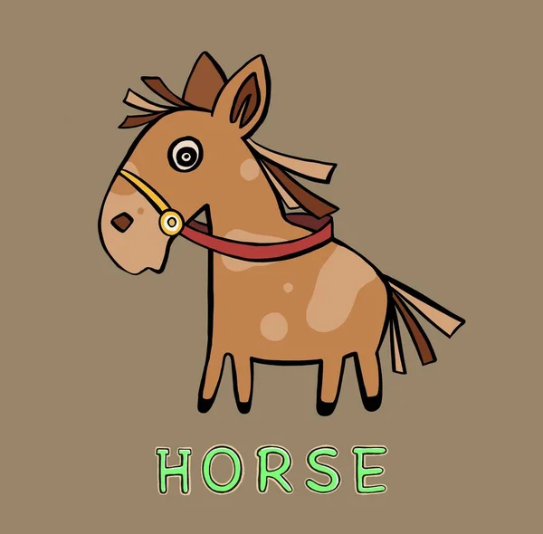 Kreskówka Koń Bieganie jakości ilustracja — Zdjęcie stockowe