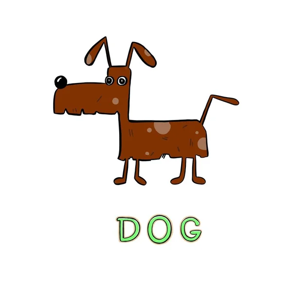 Иллюстрация Happy Dog Character Waving — стоковое фото