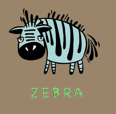 Çizgi film zebra başı, hayvan kafası vektörü