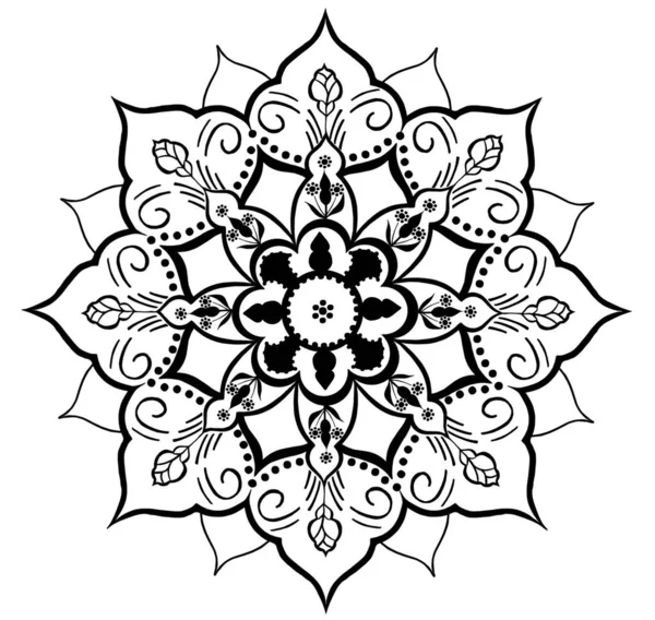 Mandala blanco y negro para colorear página — Archivo Imágenes Vectoriales
