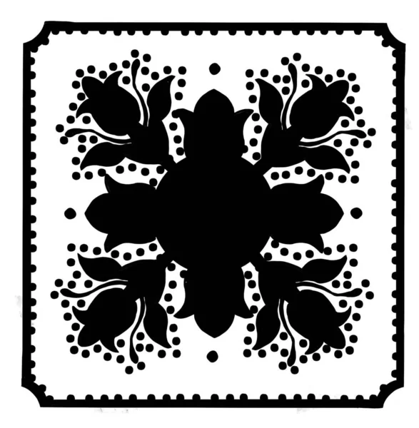 Czarno-biała mandala do kolorowanki — Zdjęcie stockowe