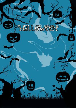 Cadılar Bayramı ağacı sahnesi, illüstrasyon