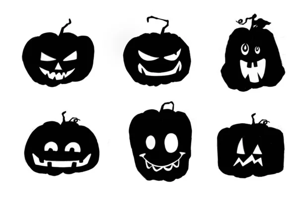 Halloween pompoenen. Geïsoleerd op witte achtergrond. — Stockvector