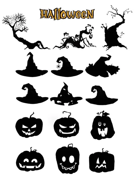 Un ensemble d'illustrations assorties pour Halloween — Image vectorielle