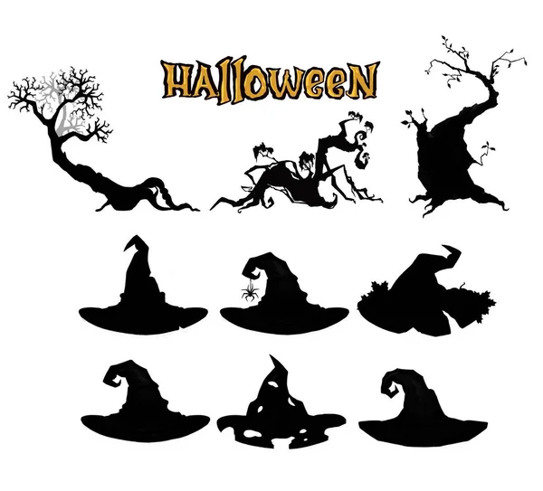 Um conjunto de ilustrações variadas para o Halloween — Vetor de Stock