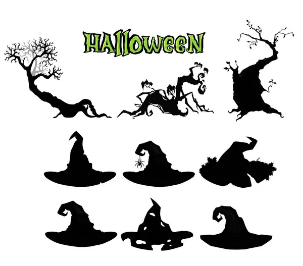 Μια σειρά από διάφορες εικονογραφήσεις για το Halloween — Διανυσματικό Αρχείο