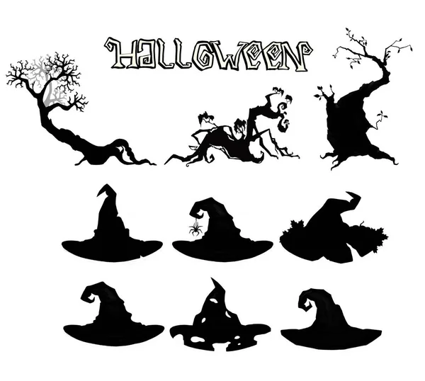 Um conjunto de ilustrações variadas para o Halloween — Fotografia de Stock