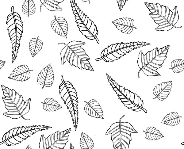 Autumn leaves pattern, seamless background — Stock Vector