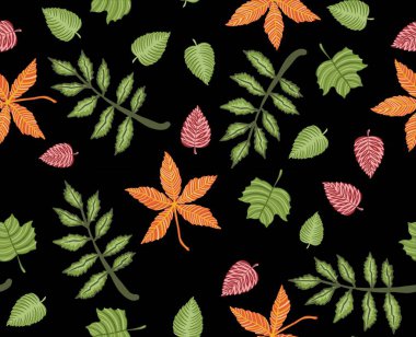  Sonbahar yaprakları deseni, pürüzsüz arkaplan