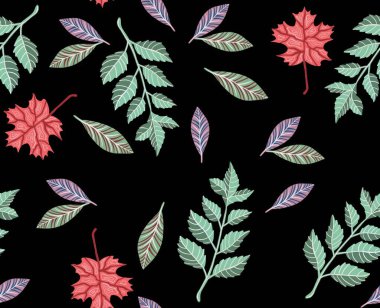  Sonbahar yaprakları deseni, pürüzsüz arkaplan
