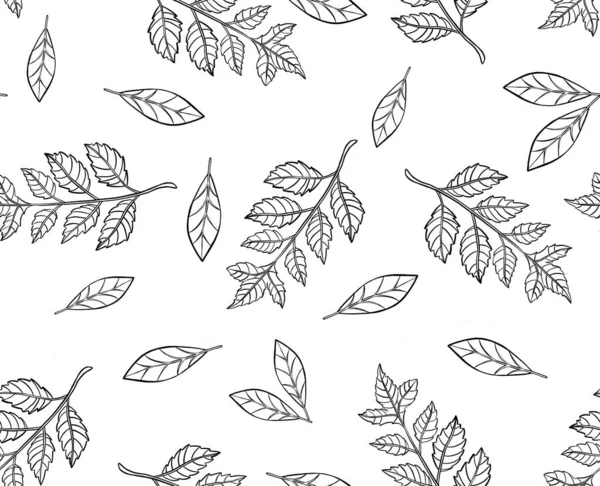 Patrón de hojas de otoño, fondo sin costuras — Vector de stock