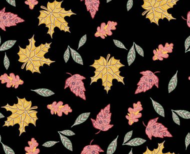  Sonbahar yaprakları deseni, pürüzsüz arkaplan