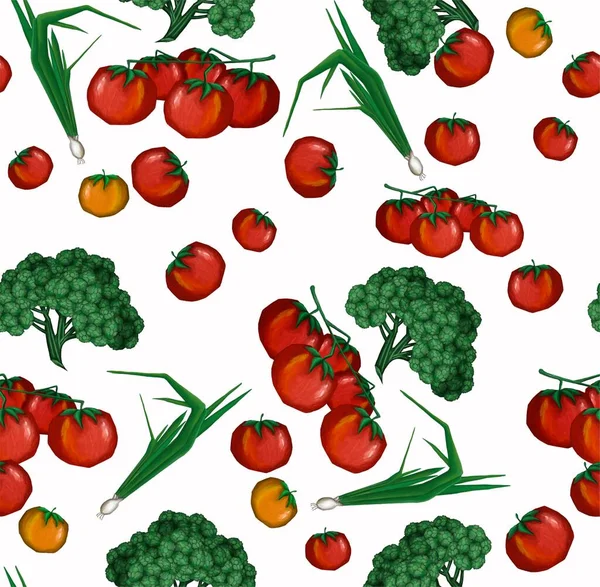 Verschiedene Gemüse nahtlose Muster — Stockfoto