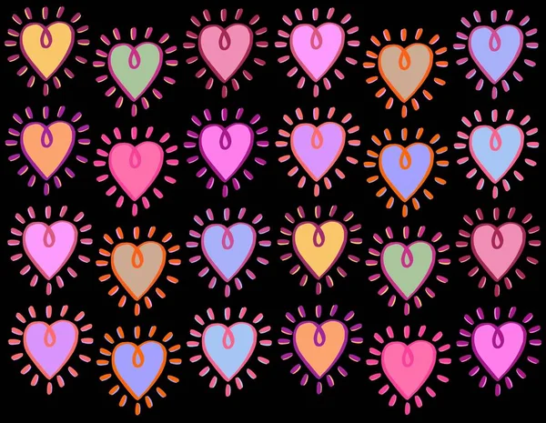 Patrón de fondo sin costuras con corazones — Vector de stock