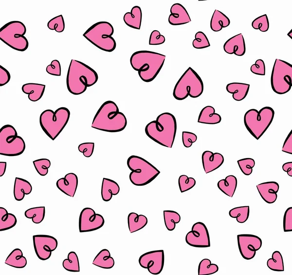 Patrón de fondo sin costuras con corazones — Vector de stock