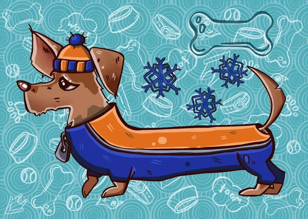 Χαριτωμένο σκυλί φορέας κινουμένων σχεδίων κουτάβι — Διανυσματικό Αρχείο