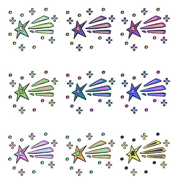 Estrelas Coloridas Sem Costura Padrão Ilustração Vetorial —  Vetores de Stock