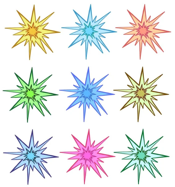 Colorful Stars Seamless Pattern Vector Illustration — Stock Vector