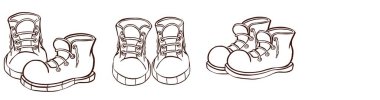 Sneakers at Çeşitli Açılar Taslağı. Yüksek kaliteli illüstrasyon