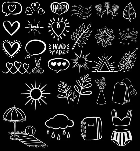 Set Sketch Icons Site Mobile Application Vector Illustration — Stock Vector