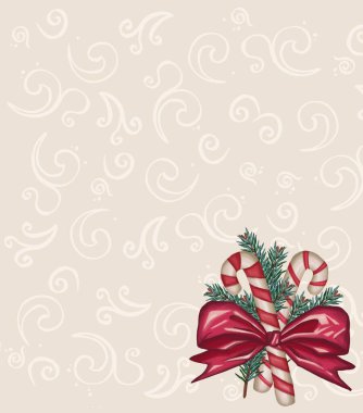 Lolipoplar, şekerler ve şekerler. Çizim. Noel için bir buket çam ağacı dalı, Noel süslemeleri ve şeker. Yüksek kaliteli illüstrasyon