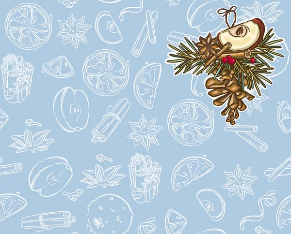 Рождественские Декоративные Украшения Набор Векторная Иллюстрация — стоковый вектор