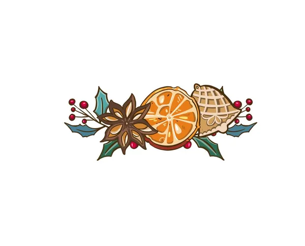 Decoraciones Navideñas Set Cono Abeto Ilustración Alta Calidad — Vector de stock