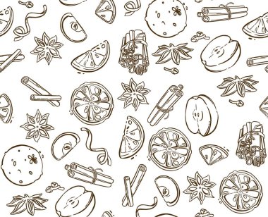 Noel baharatları, yıldız anason. Vektör illüstrasyonu