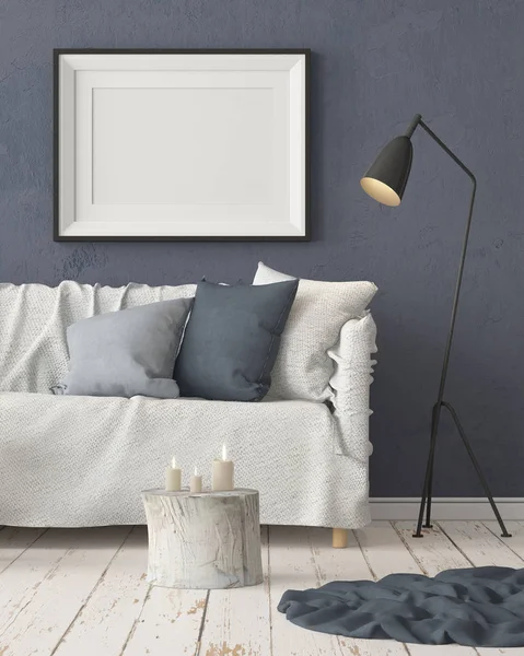 Room Interior Sofa Trendy Colors Render — Stock Photo, Image