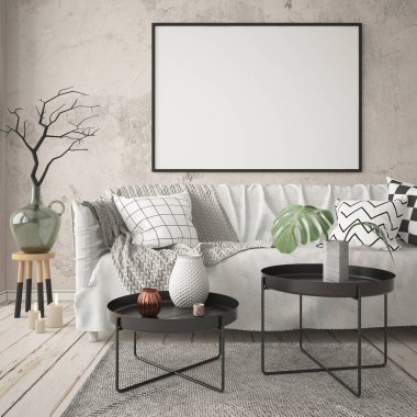 Poster lagom 3d render tarzında iç kadar alay