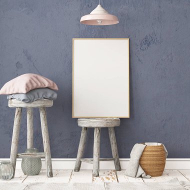 İskandinav tarzında modern evin renkli 3D tasarımı 